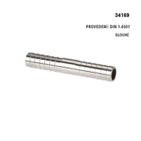 SPOJKA TRN NEREZ SS 304 PN 16 Bar - pevný oboustranný trn 6 mm, (hadice 1/4"), DIN 1.4301