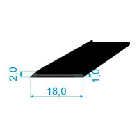 02831018 Pryžový profil tvaru "I", 18x2/1mm, 70°Sh, NBR, -40°C/+70°C, černý