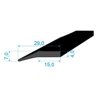 02831025 Pryžový profil tvaru "I", 29x7mm, 70°Sh, EPDM, -40°C/+100°C, černý