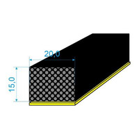 0537110 Samolepicí mikroporézní profil obdélníkový, 15x20mm, hustota 500kg/m3