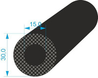 0213015 Mikroporézní profil kruhový, vnější průměr 30mm, dutinka 15mm, hustota 500kg/m3