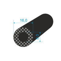 040816 Mikroporézní profil kruhový, vnější průměr 16mm, dutinka 8mm, hustota 500kg/m3