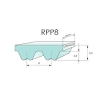 DAYCO 632 RPP8 ozubený řemen neoprenový
