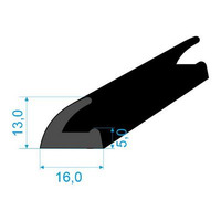 05397076 profil tvaru "L", 13x16/5mm, EPDM 60ShA