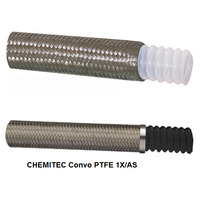 6/10 CHEMITEC CONVO PTFE 1X - vrapovaná teflonová hadice na chemikálie 1x nerezový oplet, -0,37/+172 bar